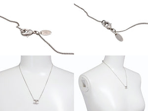 CHANEL Cocomark double-sided rhinestone necklace Weight approx. 3.7g 10A stamp Total length approx. 44cm Silver Metal Good Condition Used 4b006432