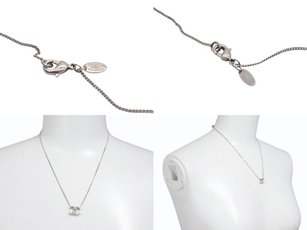 CHANEL Cocomark double-sided rhinestone necklace Weight approx. 3.7g 10A stamp Total length approx. 44cm Silver Metal Good Condition Used 4b006432