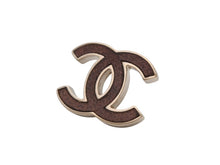 画像をギャラリービューアに読み込む, CHANEL シャネル ココマーク ピアス レザー調 両耳用 アクセサリー B12P刻印 4.6g ブラウン ゴールド 美品 中古 4b006436