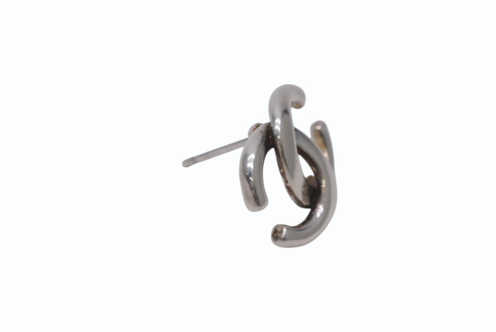極美品 CHANEL シャネル Coco Mark ココマーク ピアス シルバーカラー 01P 刻印 1.7g アクセサリー 中古 4b006440
