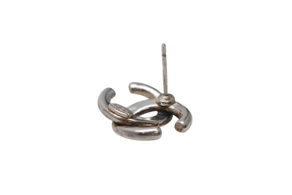 極美品 CHANEL シャネル Coco Mark ココマーク ピアス シルバーカラー 01P 刻印 1.7g アクセサリー 中古 4b006440
