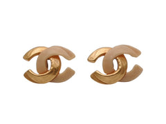 CHANEL シャネル ピアス アクセサリー ココマーク 両耳 マットゴールド 00T ゴールド アイボリー 4.2g 美品 中古 4b006445