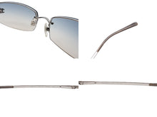 画像をギャラリービューアに読み込む, CHANEL シャネル リムレス サングラス 4093-B c.124/7B サイズ56□16 130 ココマーク ラインストーン グレー シルバー 美品 中古 4b006449