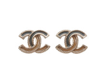 画像をギャラリービューアに読み込む, 極美品 CHANEL シャネル Coco Mark ココマーク A12A刻印 3g ゴールド グレーカラー ピアス 中古 4b006456