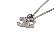 画像をギャラリービューアに読み込む, CHANEL シャネル ココマーク ラインストーン ネックレス 重量約5.0g F14V刻印 全長約46cm シルバー メタル 美品 中古 4b006457