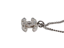 画像をギャラリービューアに読み込む, CHANEL シャネル ココマーク ラインストーン ネックレス 重量約5.0g F14V刻印 全長約46cm シルバー メタル 美品 中古 4b006457