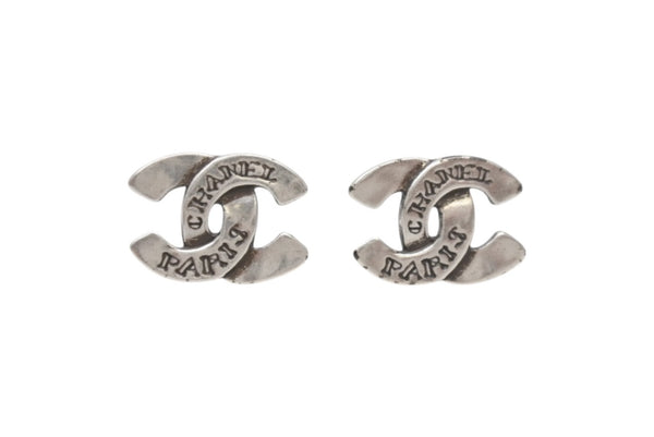 極美品 CHANEL シャネル Coco Mark ココマーク ピアス 99A 刻印 1.7g シルバー カラー アクセサリー 中古 4b006458