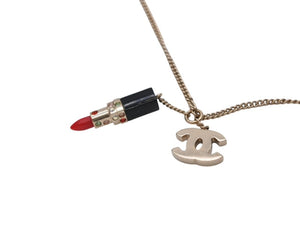 CHANEL Cocomark Lipstick Necklace Weight approx. 6.9g 04A stamp Total length approx. 49cm Gold Metal Good Condition Used 4b006459