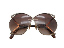 Load image into Gallery viewer, Christian Dior クリスチャンディオール ヴィンテージサングラス CDロゴ ゴールドブラウンカラー バタフライ型 2056 41 中古 4b006462