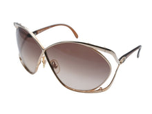 Load image into Gallery viewer, Christian Dior クリスチャンディオール ヴィンテージサングラス CDロゴ ゴールドブラウンカラー バタフライ型 2056 41 中古 4b006462
