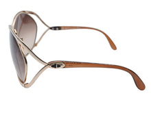 Load image into Gallery viewer, Christian Dior クリスチャンディオール ヴィンテージサングラス CDロゴ ゴールドブラウンカラー バタフライ型 2056 41 中古 4b006462