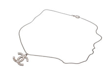 画像をギャラリービューアに読み込む, CHANEL シャネル ココマーク スクエアラインストーン ネックレス 重量約5.6g B11刻印 全長約48cm シルバー メタル 美品 中古 4b006463