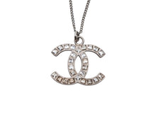 画像をギャラリービューアに読み込む, CHANEL シャネル ココマーク スクエアラインストーン ネックレス 重量約5.6g B11刻印 全長約48cm シルバー メタル 美品 中古 4b006463