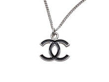 画像をギャラリービューアに読み込む, 新品未使用品 CHANEL シャネル ココマーク ネックレス 重量約6.6g 07V刻印 全長約48cm ブラック シルバー メタル 中古 4b006466