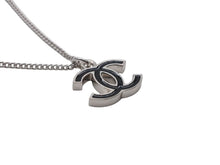 画像をギャラリービューアに読み込む, 新品未使用品 CHANEL シャネル ココマーク ネックレス 重量約6.6g 07V刻印 全長約48cm ブラック シルバー メタル 中古 4b006466