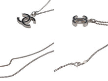 画像をギャラリービューアに読み込む, 新品未使用品 CHANEL シャネル ココマーク ネックレス 重量約6.6g 07V刻印 全長約48cm ブラック シルバー メタル 中古 4b006466