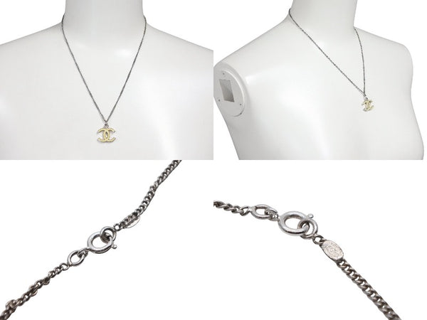 CHANEL シャネル ココマーク ネックレス 重量約5.9g 07V刻印 全長約47cm アイボリー シルバー メタル 美品 中古 4b006468