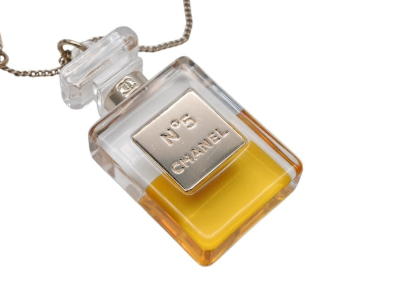 CHANEL Perfume-shaped necklace Weight approx. 14.2g BB11A stamp Total length approx. 46cm Gold Metal Good Condition Used 4b000394