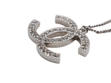 画像をギャラリービューアに読み込む, CHANEL シャネル ココマーク ラインストーン ネックレス 重量約15.8g 12A刻印 全長約68cm シルバー メタル 美品 中古 4b006472