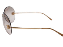 画像をギャラリービューアに読み込む, 極美品 CHANEL シャネル リムレス ココマーク サングラス メガネ 4108-B GP ラインストーン ブラウン ゴールド金具 中古 4b006473