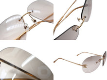 画像をギャラリービューアに読み込む, 極美品 CHANEL シャネル リムレス ココマーク サングラス メガネ 4108-B GP ラインストーン ブラウン ゴールド金具 中古 4b006473