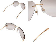 画像をギャラリービューアに読み込む, 極美品 CHANEL シャネル リムレス ココマーク サングラス メガネ 4108-B GP ラインストーン ブラウン ゴールド金具 中古 4b006473