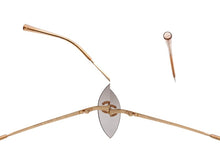 画像をギャラリービューアに読み込む, 極美品 CHANEL シャネル リムレス ココマーク サングラス メガネ 4108-B GP ラインストーン ブラウン ゴールド金具 中古 4b006473