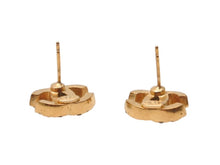 画像をギャラリービューアに読み込む, CHANEL シャネル ココマーク ピアス 重量約3.5g 01P刻印 ラインストーン メタル ゴールド クリア 両耳用 美品 中古 4b006475