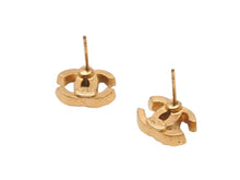 画像をギャラリービューアに読み込む, CHANEL シャネル ココマーク ピアス 重量約3.5g 01P刻印 ラインストーン メタル ゴールド クリア 両耳用 美品 中古 4b006475