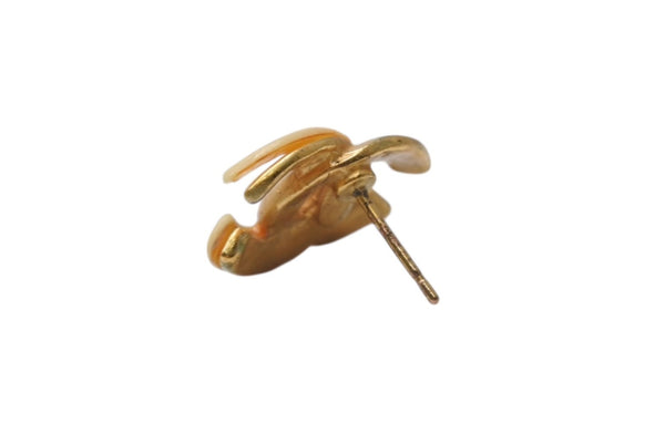 極美品 CHANEL シャネル Coco Mark ココマーク ピアス 00T 刻印 1.8g アイボリー ゴールド カラー アクセサリー 中古 4b006476
