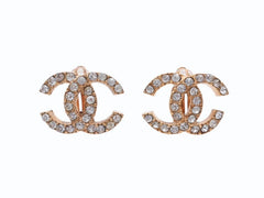 極美品 CHANEL シャネル Coco Mark ココマーク ピアス ラインストーン ゴールドカラー 02A 刻印 4.9g アクセサリー 中古 4b006477
