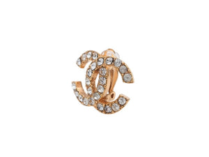 極美品 CHANEL シャネル Coco Mark ココマーク ピアス ラインストーン ゴールドカラー 02A 刻印 4.9g アクセサリー 中古 4b006477