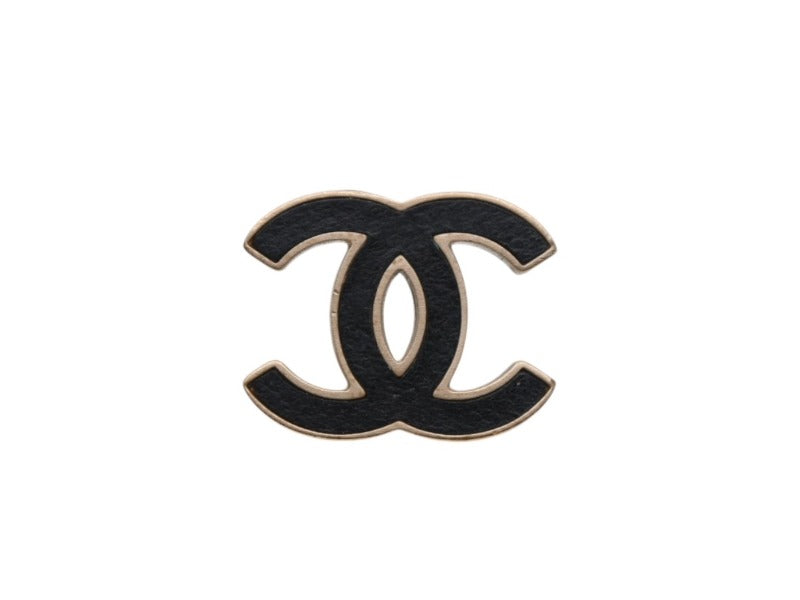 極美品 CHANEL シャネル Coco Mark ココマーク ピアス B13C 刻印 4.8g ゴールド ブラック カラー 中古 4b006479