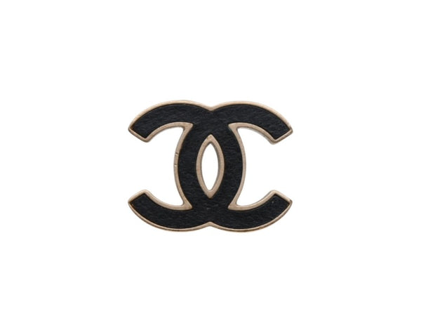 極美品 CHANEL シャネル Coco Mark ココマーク ピアス B13C 刻印 4.8g ゴールド ブラック カラー 中古 4b006479