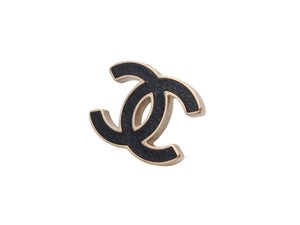 極美品 CHANEL シャネル Coco Mark ココマーク ピアス B13C 刻印 4.8g ゴールド ブラック カラー 中古 4b006479