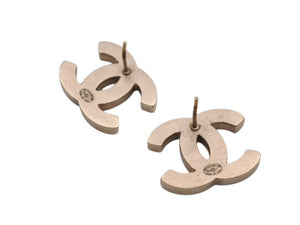 極美品 CHANEL シャネル Coco Mark ココマーク ピアス B13C 刻印 4.8g ゴールド ブラック カラー 中古 4b006479