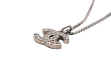 画像をギャラリービューアに読み込む, CHANEL シャネル ココマーク ラインストーン ネックレス 重量約5.8g 08V刻印 全長約46cm シルバー メタル 美品 中古 4b006480