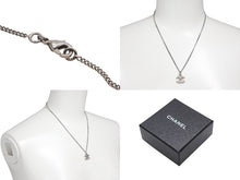 画像をギャラリービューアに読み込む, CHANEL シャネル ココマーク ラインストーン ネックレス 重量約5.8g 08V刻印 全長約46cm シルバー メタル 美品 中古 4b006480