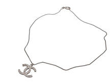 画像をギャラリービューアに読み込む, CHANEL シャネル ココマーク スクエアラインストーン ネックレス 重量約5.3g B12A刻印 全長約45cm シルバー メタル 美品 中古 4b006481