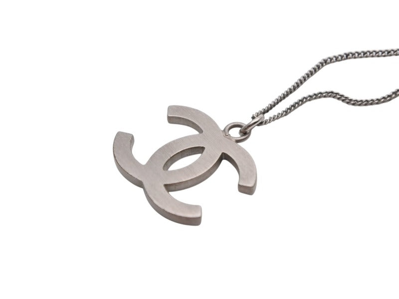 CHANEL Cocomark square rhinestone necklace Weight approx. 5.3g B12A stamp Total length approx. 45cm Silver Metal Good Condition Used 4b006481