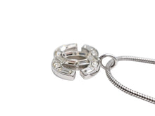 画像をギャラリービューアに読み込む, CHANEL シャネル ココマーク スクエアラインストーン ネックレス 重量約11.4g 01P刻印 全長約48cm シルバー メタル 美品 中古 4b006483