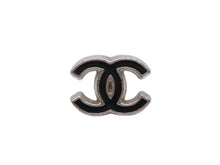 画像をギャラリービューアに読み込む, 極美品 CHANEL シャネル ピアス CoCo Mark ココマーク 04P刻印 0.8g シルバー ブラックカラー 中古 4b006485