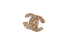 画像をギャラリービューアに読み込む, CHANEL シャネル ココマーク ピアス 重量約3.5g 01P刻印 ラインストーン メタル ゴールド クリア 両耳用 美品 中古 4b006487