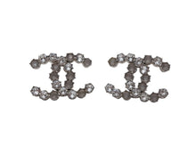 画像をギャラリービューアに読み込む, 極美品 CHANEL シャネル Coco Mark ココマーク B15A刻印 2.8g ピアス シルバーカラー ラインストーン 中古 4b006488
