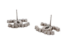 画像をギャラリービューアに読み込む, 極美品 CHANEL シャネル Coco Mark ココマーク B15A刻印 2.8g ピアス シルバーカラー ラインストーン 中古 4b006488