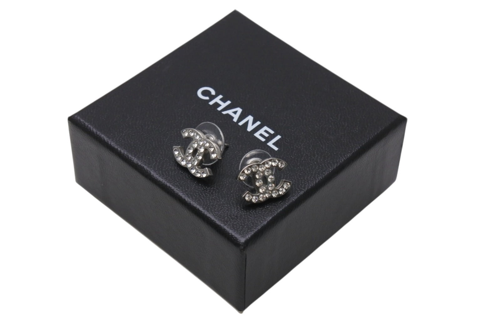 極美品 CHANEL シャネル Coco Mark ココマーク ピアス ラインストーン