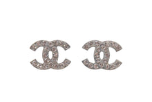 画像をギャラリービューアに読み込む, 極美品 CHANEL シャネル Coco Mark ココマーク ピアス ラインストーン シルバーカラー 06V 刻印 1.8g アクセサリー 中古 4b006489
