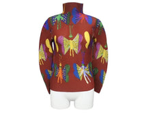 Load image into Gallery viewer, 極美品 me ISSEY MIYAKE ミー イッセイミヤケ 総柄 カットソー プリーツ M193FJ361 ポリエステル ブラウン マルチカラー サイズF 中古 4b006514