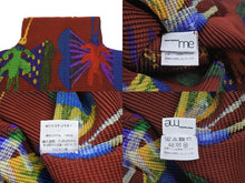 Load image into Gallery viewer, 極美品 me ISSEY MIYAKE ミー イッセイミヤケ 総柄 カットソー プリーツ M193FJ361 ポリエステル ブラウン マルチカラー サイズF 中古 4b006514