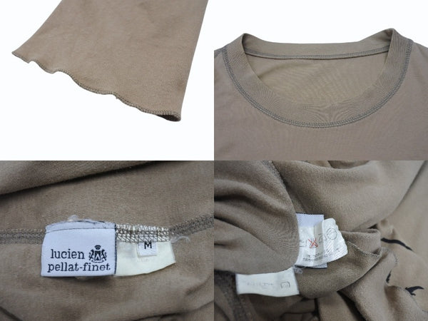 Lucien Pellat-Finet ルシアンペラフィネ 長袖 カットソー Tシャツ ブラウン 茶色 サイズ M コットン 中古 4b006515
